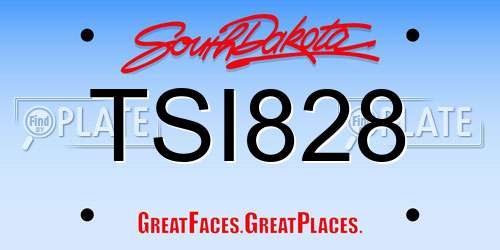 TSI828 South Dakota License Plate