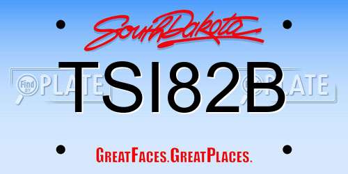 TSI82B South Dakota License Plate