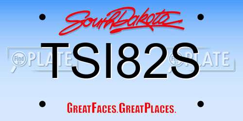 TSI82S South Dakota License Plate
