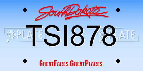 TSI878 South Dakota License Plate