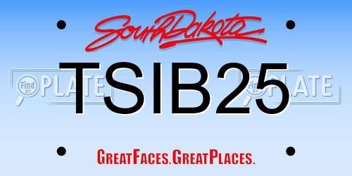TSIB25 South Dakota License Plate