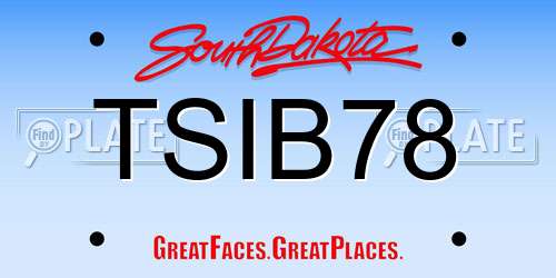 TSIB78 South Dakota License Plate