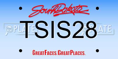 TSIS28 South Dakota License Plate