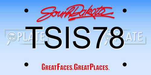 TSIS78 South Dakota License Plate