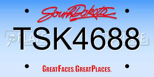 TSK4688 South Dakota License Plate