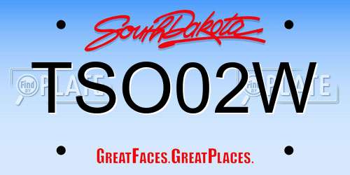 TSO02W South Dakota License Plate