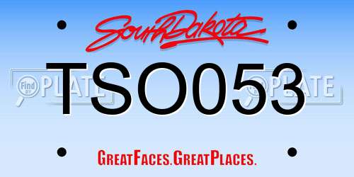TSO053 South Dakota License Plate