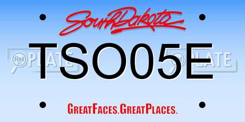 TSO05E South Dakota License Plate