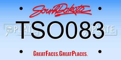 TSO083 South Dakota License Plate