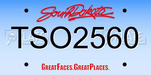 TSO2560 South Dakota License Plate