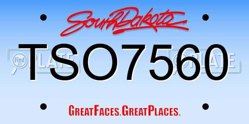 TSO7560 South Dakota License Plate