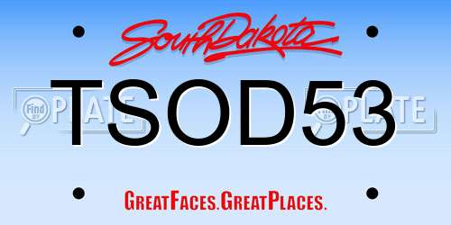 TSOD53 South Dakota License Plate