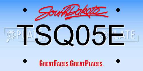TSQ05E South Dakota License Plate