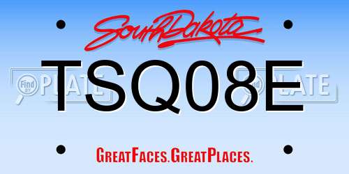 TSQ08E South Dakota License Plate