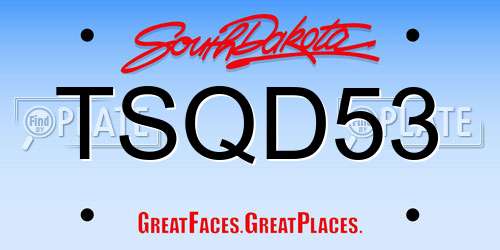 TSQD53 South Dakota License Plate