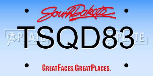 TSQD83 South Dakota License Plate