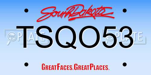 TSQO53 South Dakota License Plate