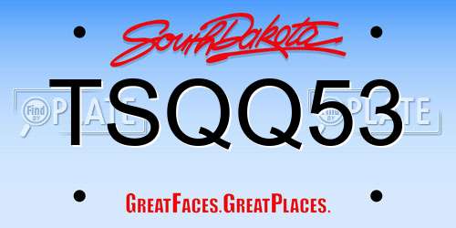 TSQQ53 South Dakota License Plate