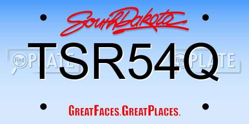 TSR54Q South Dakota License Plate