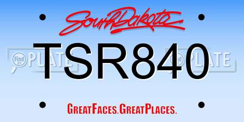TSR840 South Dakota License Plate
