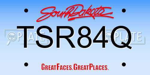 TSR84Q South Dakota License Plate