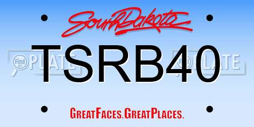 TSRB40 South Dakota License Plate