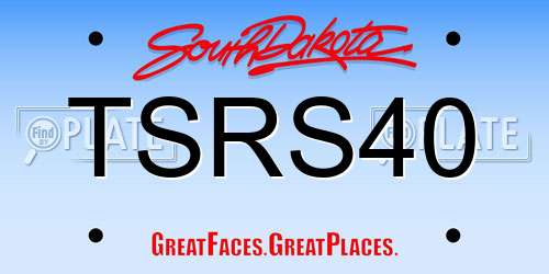 TSRS40 South Dakota License Plate