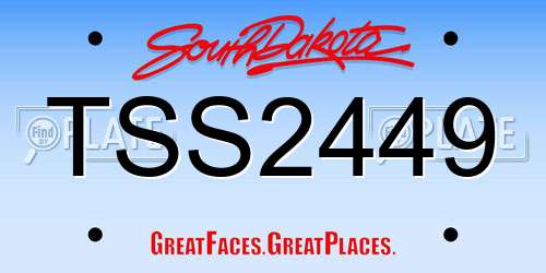 TSS2449 South Dakota License Plate