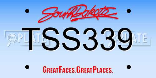 TSS339 South Dakota License Plate