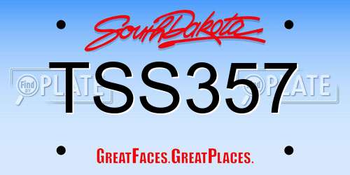 TSS357 South Dakota License Plate