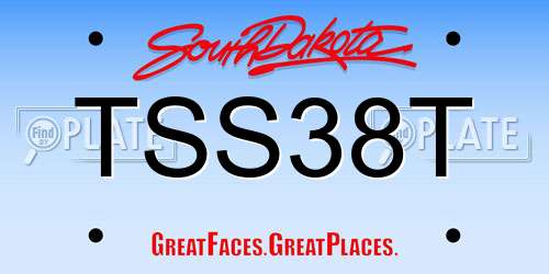 TSS38T South Dakota License Plate
