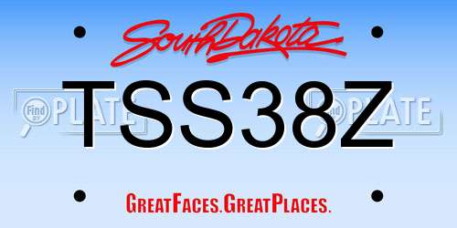 TSS38Z South Dakota License Plate