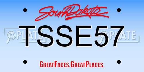 TSSE57 South Dakota License Plate