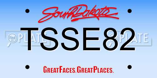 TSSE82 South Dakota License Plate