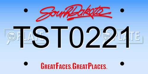 TST0221 South Dakota License Plate