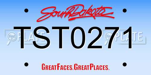 TST0271 South Dakota License Plate