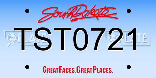 TST0721 South Dakota License Plate