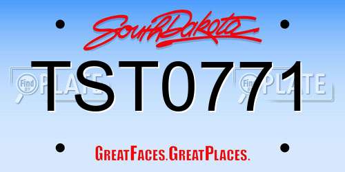 TST0771 South Dakota License Plate