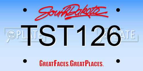 TST126 South Dakota License Plate