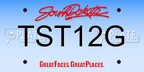 TST12G South Dakota License Plate