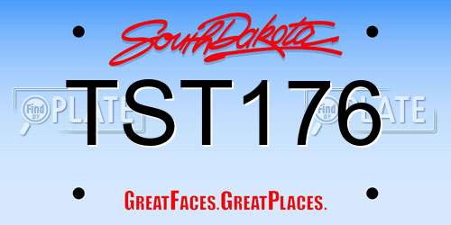 TST176 South Dakota License Plate