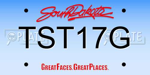 TST17G South Dakota License Plate