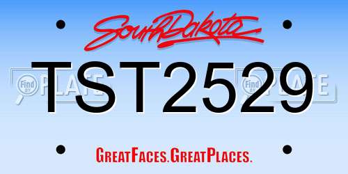 TST2529 South Dakota License Plate