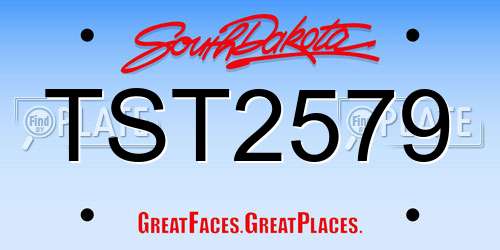TST2579 South Dakota License Plate