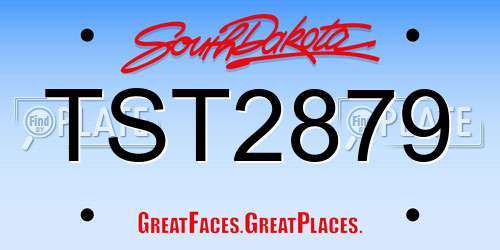 TST2879 South Dakota License Plate