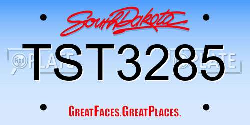 TST3285 South Dakota License Plate
