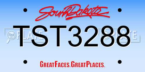 TST3288 South Dakota License Plate