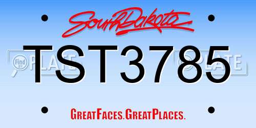 TST3785 South Dakota License Plate