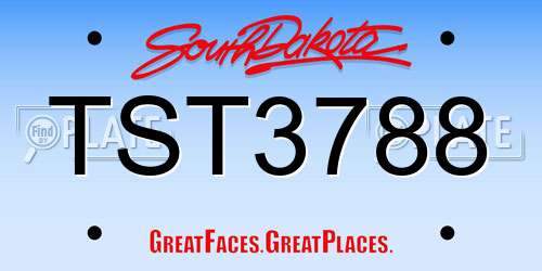 TST3788 South Dakota License Plate