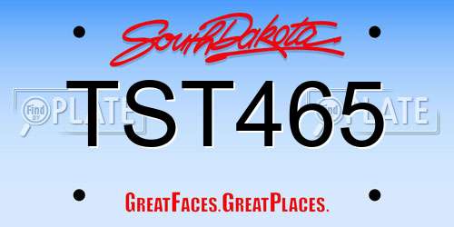 TST465 South Dakota License Plate